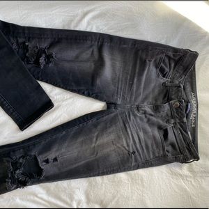 High waisted black skinny jeans